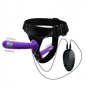 Orissi - Female Leather Strap On Vibrator (L:17cm - D:3.7cm)